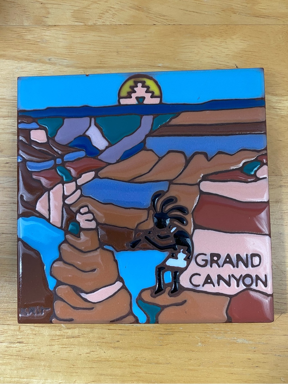 Earthtones Grand Canyon Decorative Tile Trivet - Multicolor